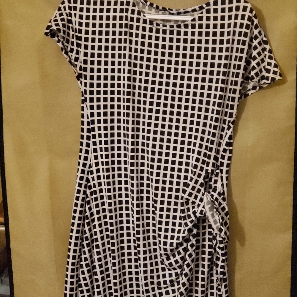 Blue and white dress